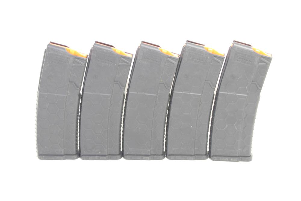 5x Black/Orange HEXMAG 30-round 5.56 AR15 Magazines -img-0