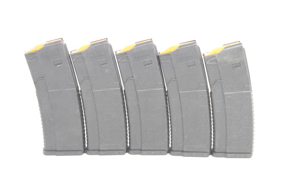 5x Black/Orange HEXMAG 30-round 5.56 AR15 Magazines -img-1