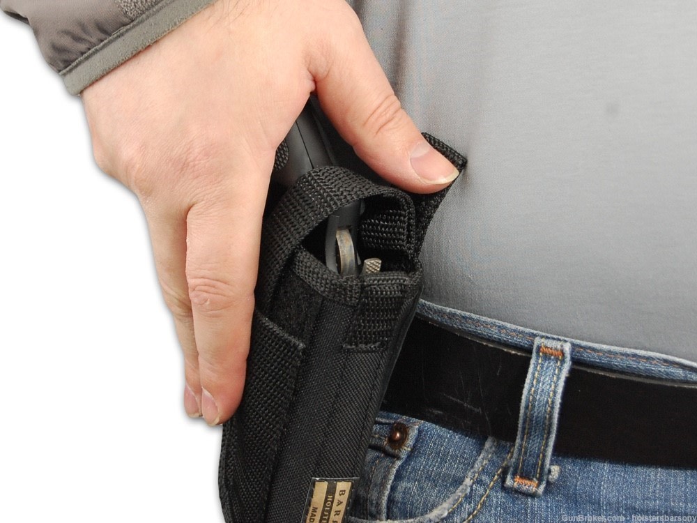 Barsony Desert Sand Belt Loop Holster for 4" Revolvers Size 6 Right-img-2
