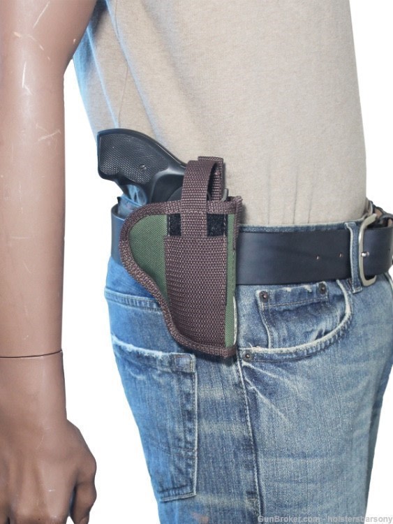 Barsony Woodland Green OWB Holster 2" Snub Nose Revolvers Size 1 Right-img-1