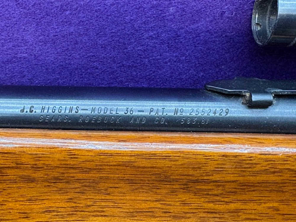 JC Higgins model 36 .22 with scope and metal hard case-img-2