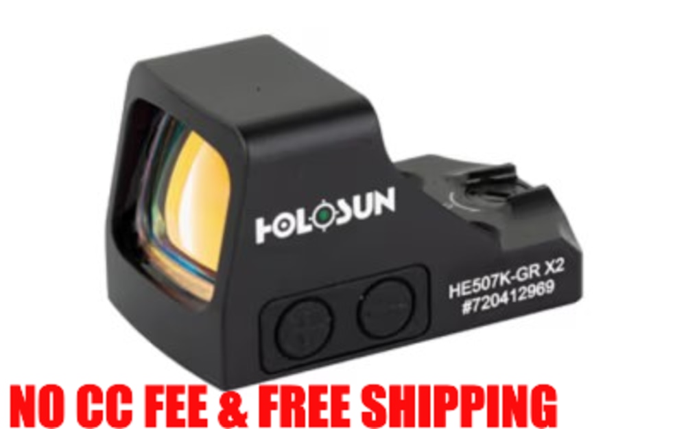 Holosun HE507K-GR X2 Green Dot, 32 MOA Ring & 2 MOA Dot, Black -img-0