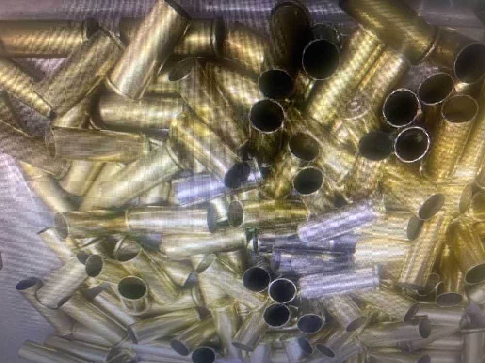100 44 Mag once fired brass mixed headstamps, cleaned and polished-img-0