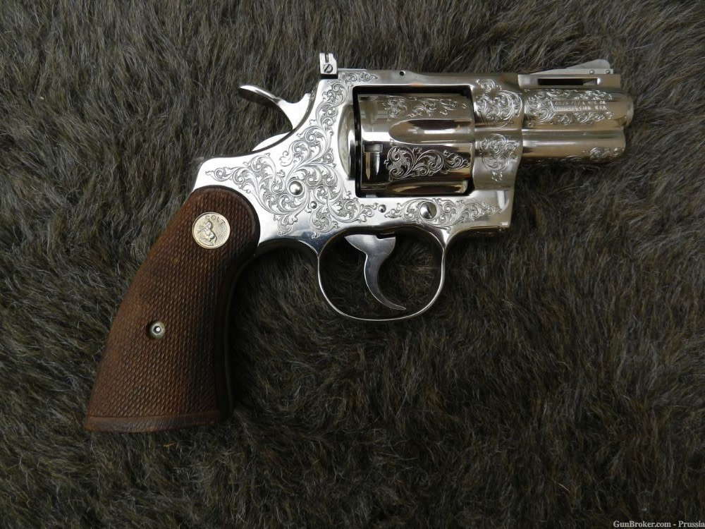 Colt Python 357 Mag 2 1/2" Nickel C Factory Master Engraved R. Burt New-img-5