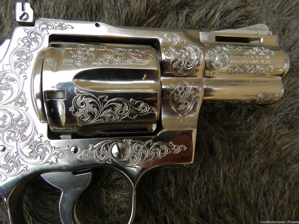 Colt Python 357 Mag 2 1/2" Nickel C Factory Master Engraved R. Burt New-img-8