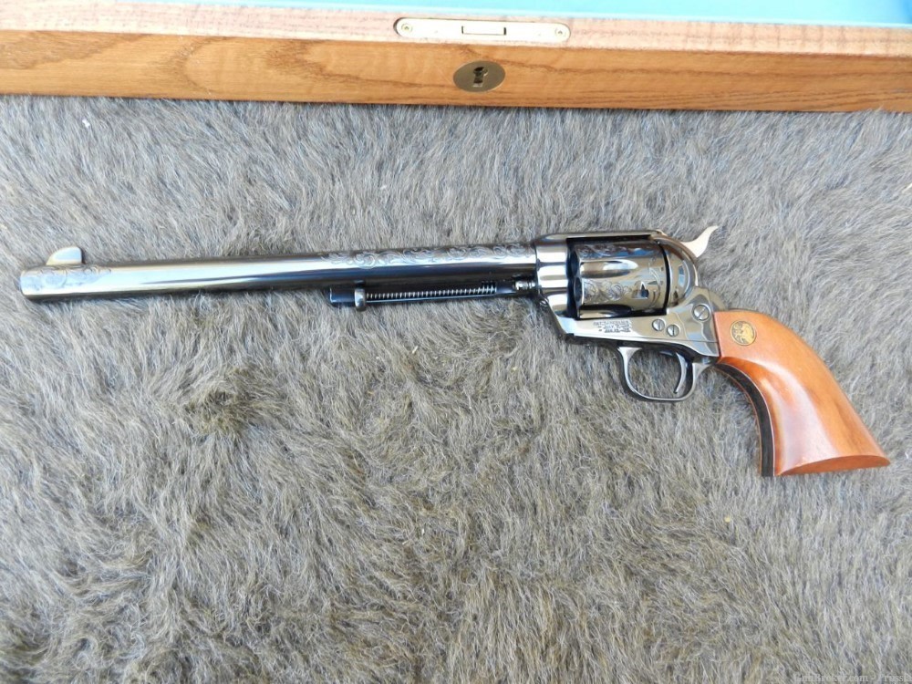 Colt SAA Buntline 150th Ann 10" Royal Blue Factory B Master Eng NIB-img-0