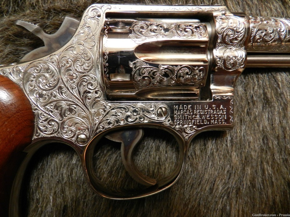 Smith & Wesson Model 45-2 22 Cal 4" Nickel A+ Factory Master Engraved NIB-img-6