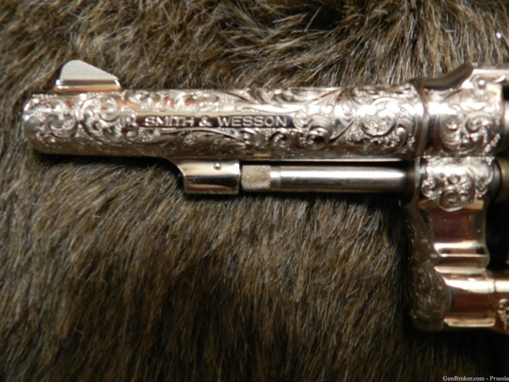 Smith & Wesson Model 45-2 22 Cal 4" Nickel A+ Factory Master Engraved NIB-img-3