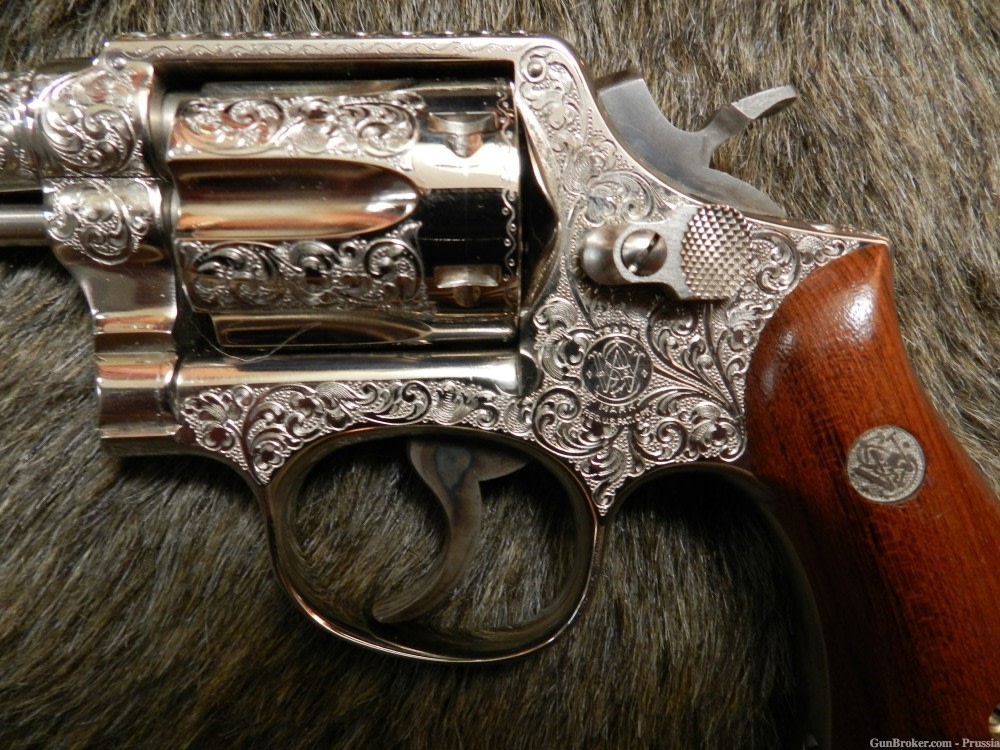 Smith & Wesson Model 45-2 22 Cal 4" Nickel A+ Factory Master Engraved NIB-img-2