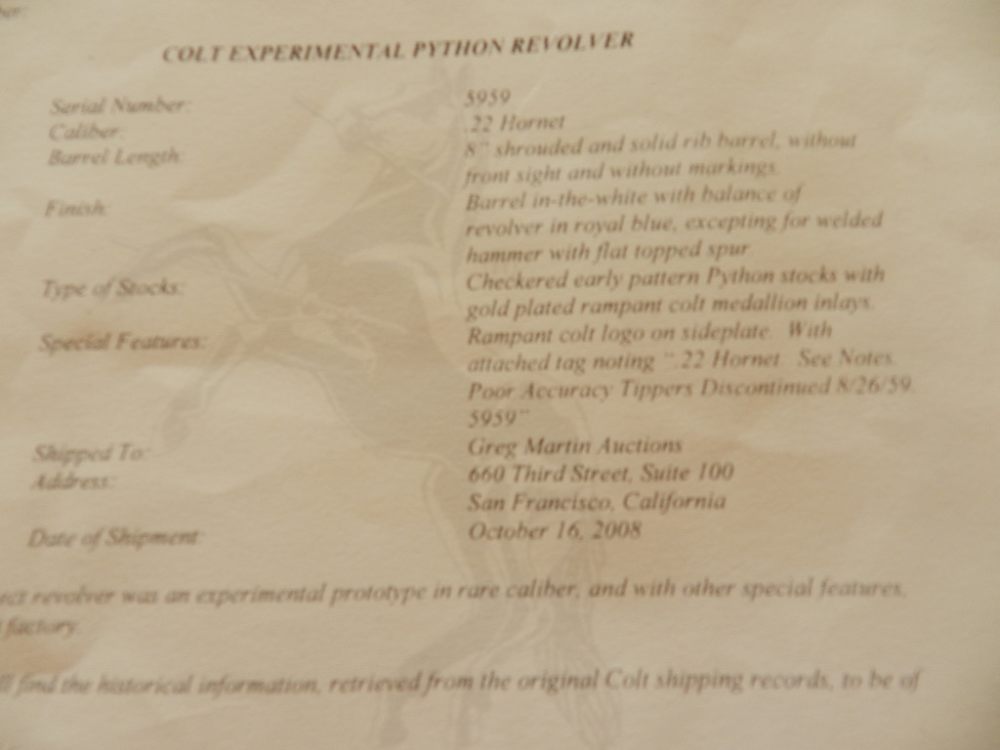 Colt Python EXPERIMENTAL PROTOTYPE 22 Hornet-img-14