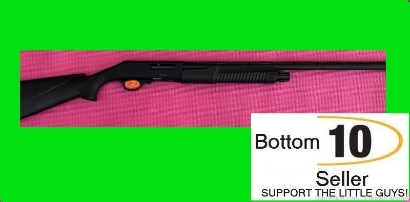 Armsco PAS 12 ga pump shotgun 28" Black Synth 3" mag, chokes-img-0