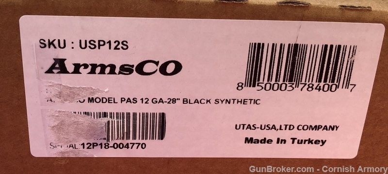 Armsco PAS 12 ga pump shotgun 28" Black Synth 3" mag, chokes-img-4