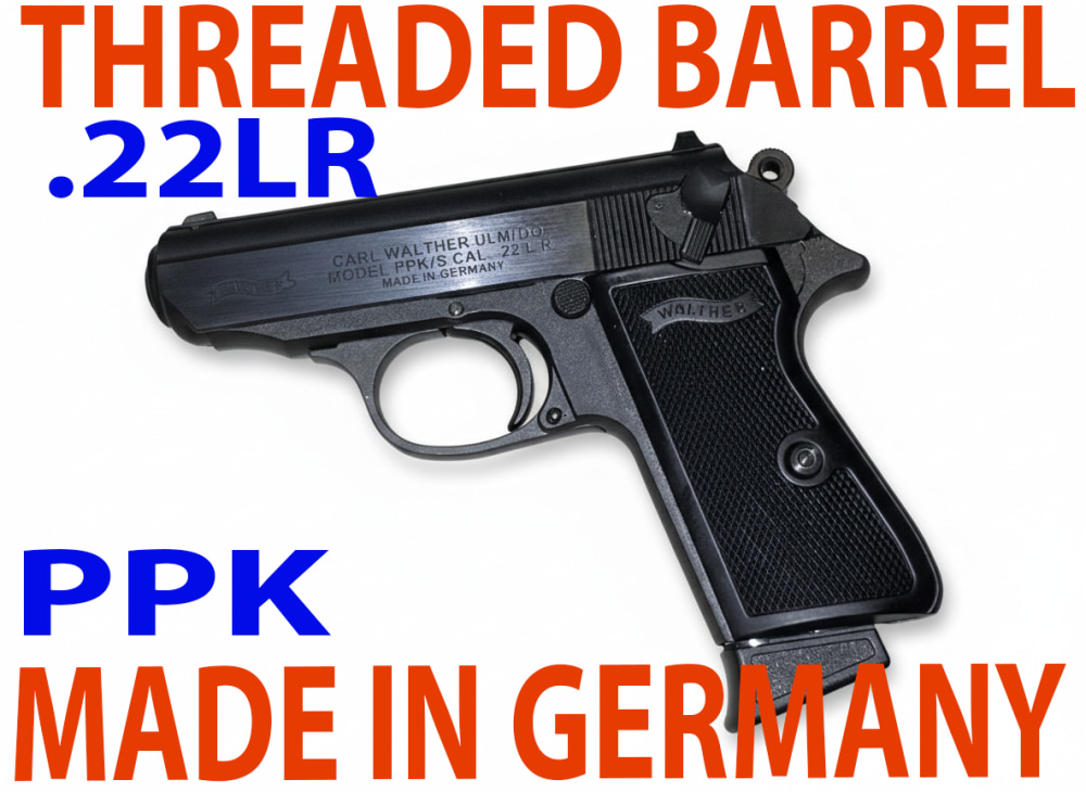 WALTHER PPK 22LR Black 10rds Rimfire Pistol Threaded ( covered ) PPKS-img-0