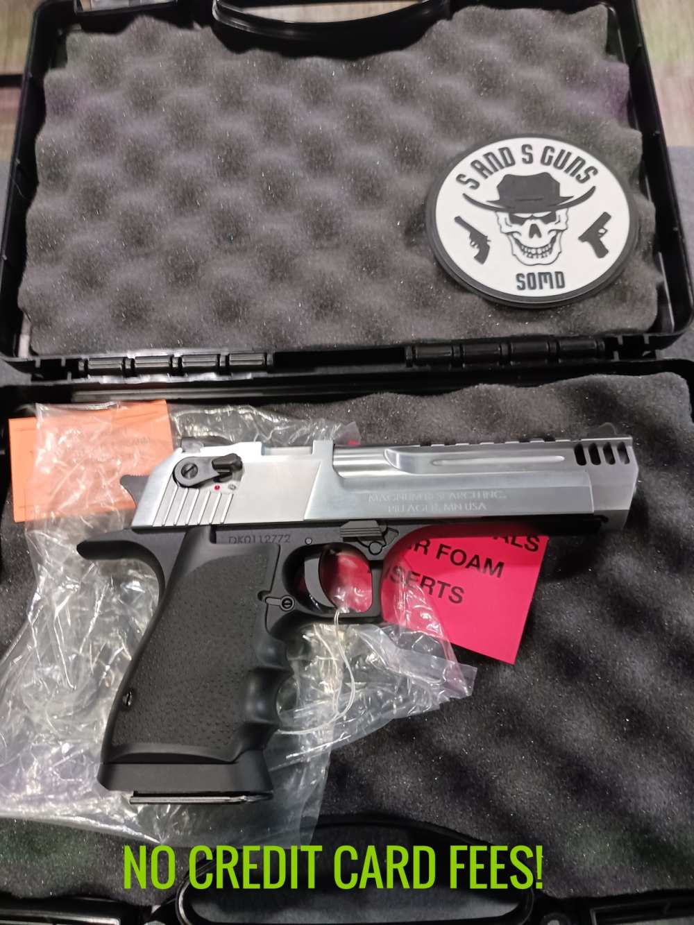 MAGNUM RESEARCH DESERT EAGLE L5 50 AE 5" BRUSHED CHROME SEMI AUTO PISTOL-img-0