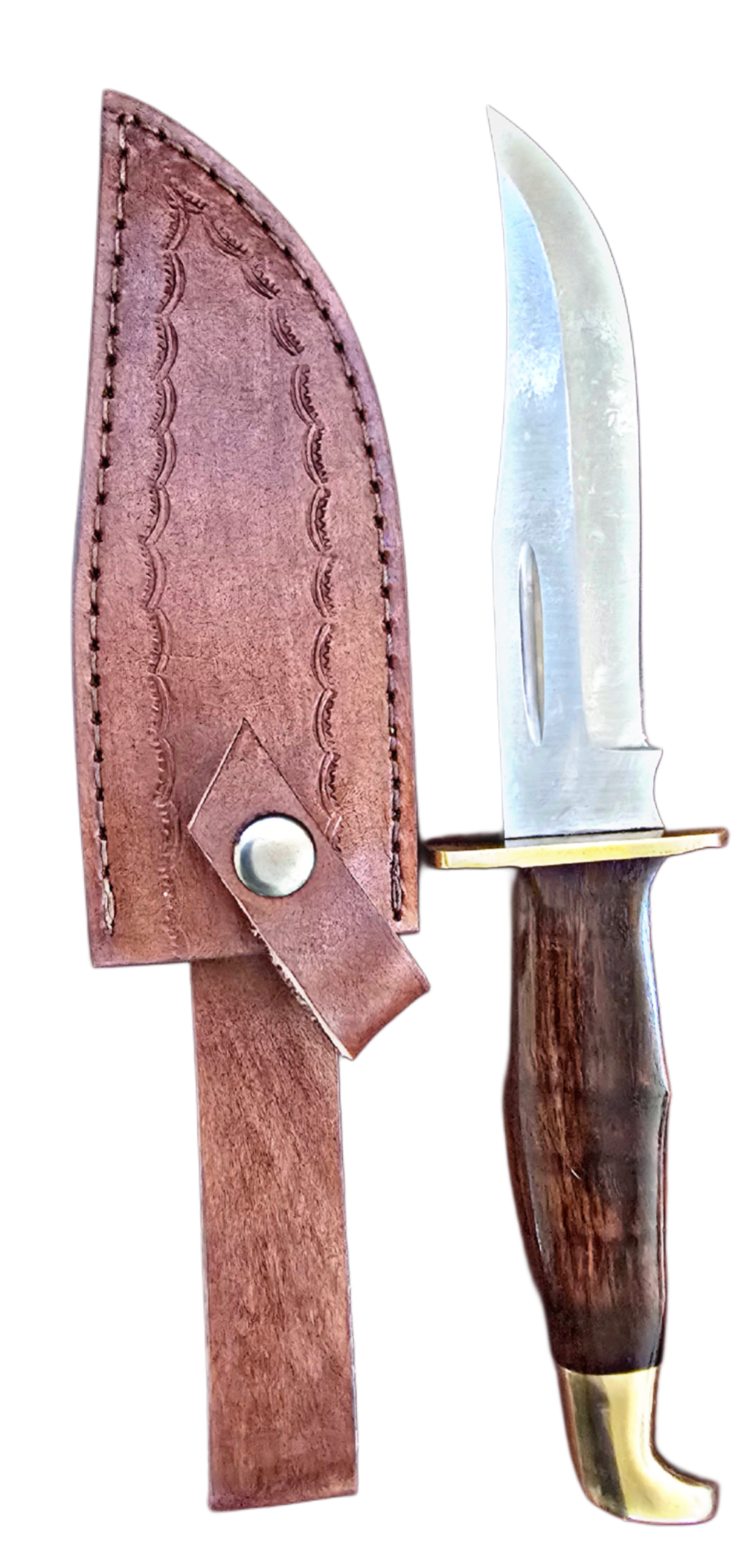 Stainless steel hunting knife with ROSEWOOD handle -img-0