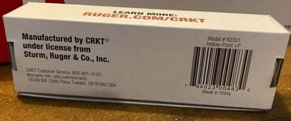 CRKT Ruger Hollow Point +P SS- Folding Pocket Knife-img-1