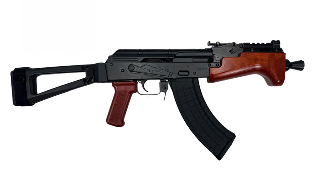 Pioneer Arms POLISH RED Micro Hellpup Wood 7.62x39 AK Pistol- With Brace-img-0