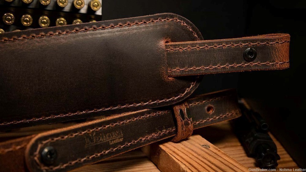 BF50022_Buffalo Leather Padded Rifle Gun Sling-img-2