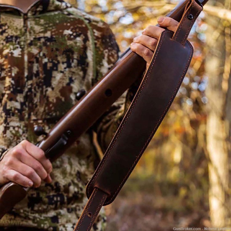 BF50022_Buffalo Leather Padded Rifle Gun Sling-img-1