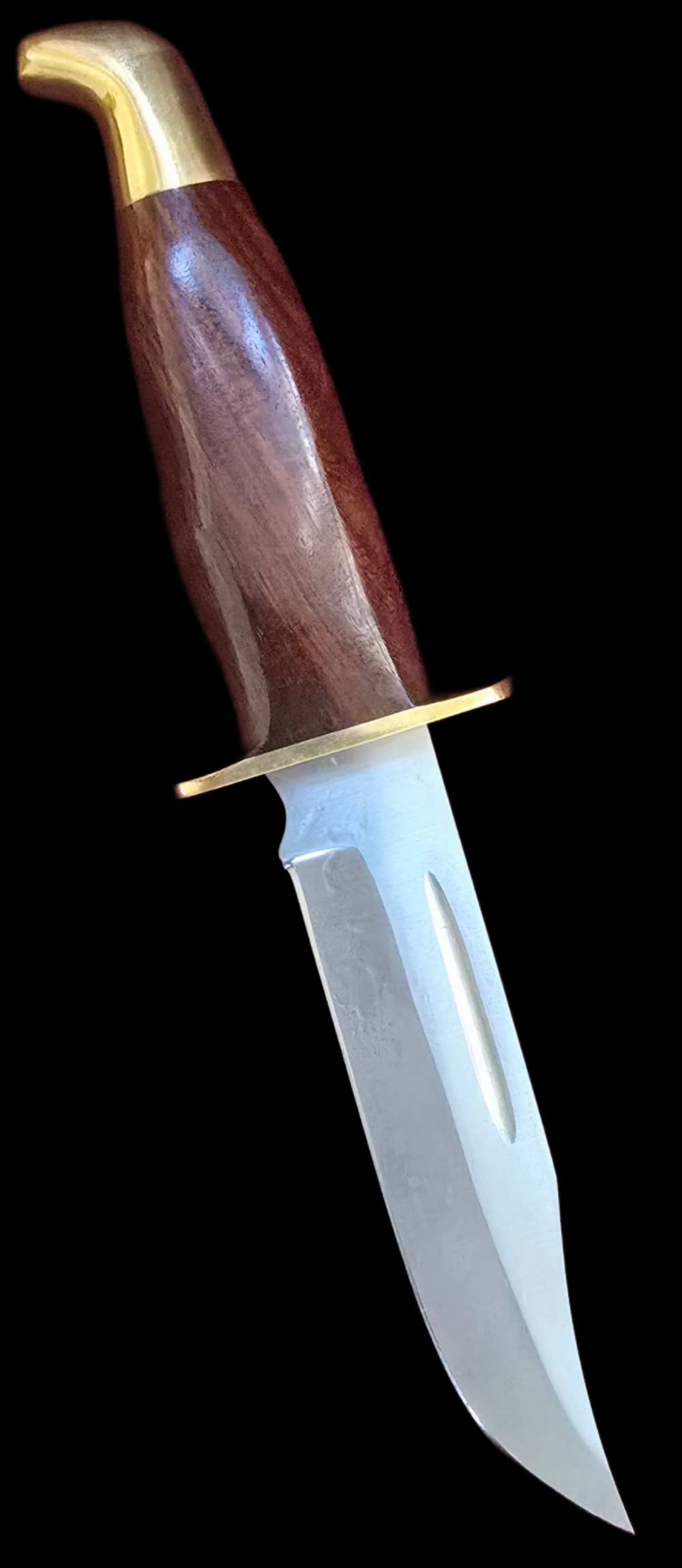 Stainless steel hunting knife with tooled leather sheath -img-3