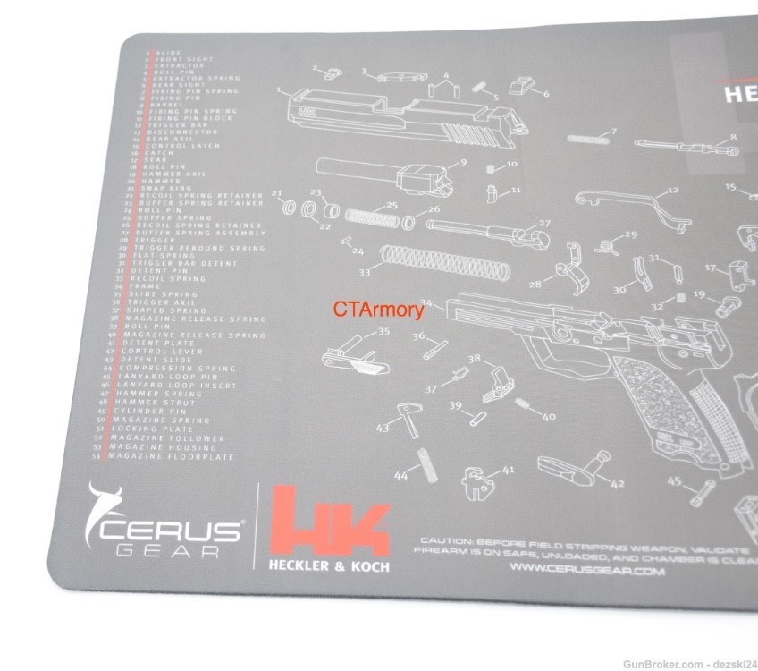 HECKLER & KOCH HK USP BENCH MAT/CLEANING MAT/COUNTER MAT USP9 USP40 USP45-img-6