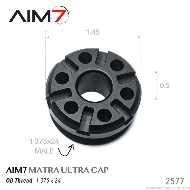 Aim7 Flash Hider Front Cap for SILENCER , MATRA ULTRA 1.375X24-img-0