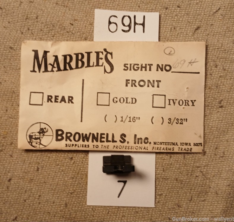 Marbles Front Sight No.69H Folding Adjustable White rifle Brownells (#7)-img-0