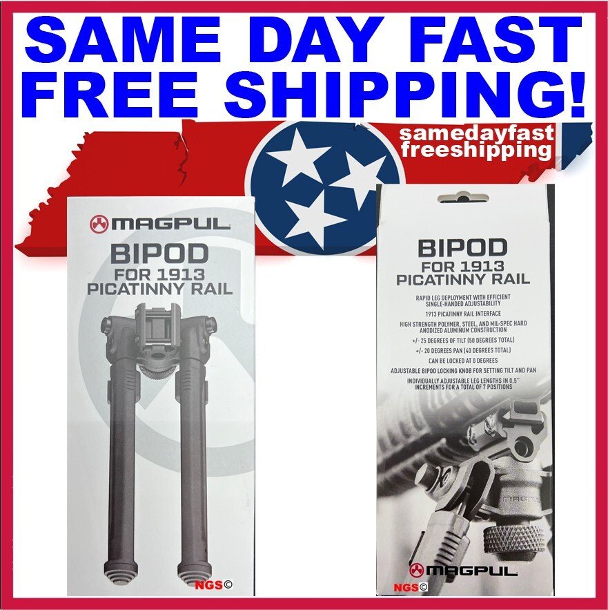 Magpul Adjust Rifle Bipod for 1913 Picatinny Rail MAG941-BLK FREE SHIP-img-0