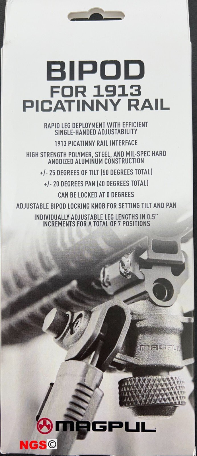 Magpul Adjust Rifle Bipod for 1913 Picatinny Rail MAG941-BLK FREE SHIP-img-2