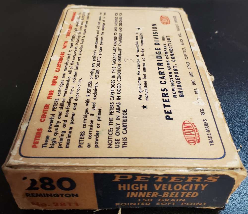 Peters .280 Remington 150gr PSP – Vintage DuPont Era – 20 rds. – Rough Box-img-1
