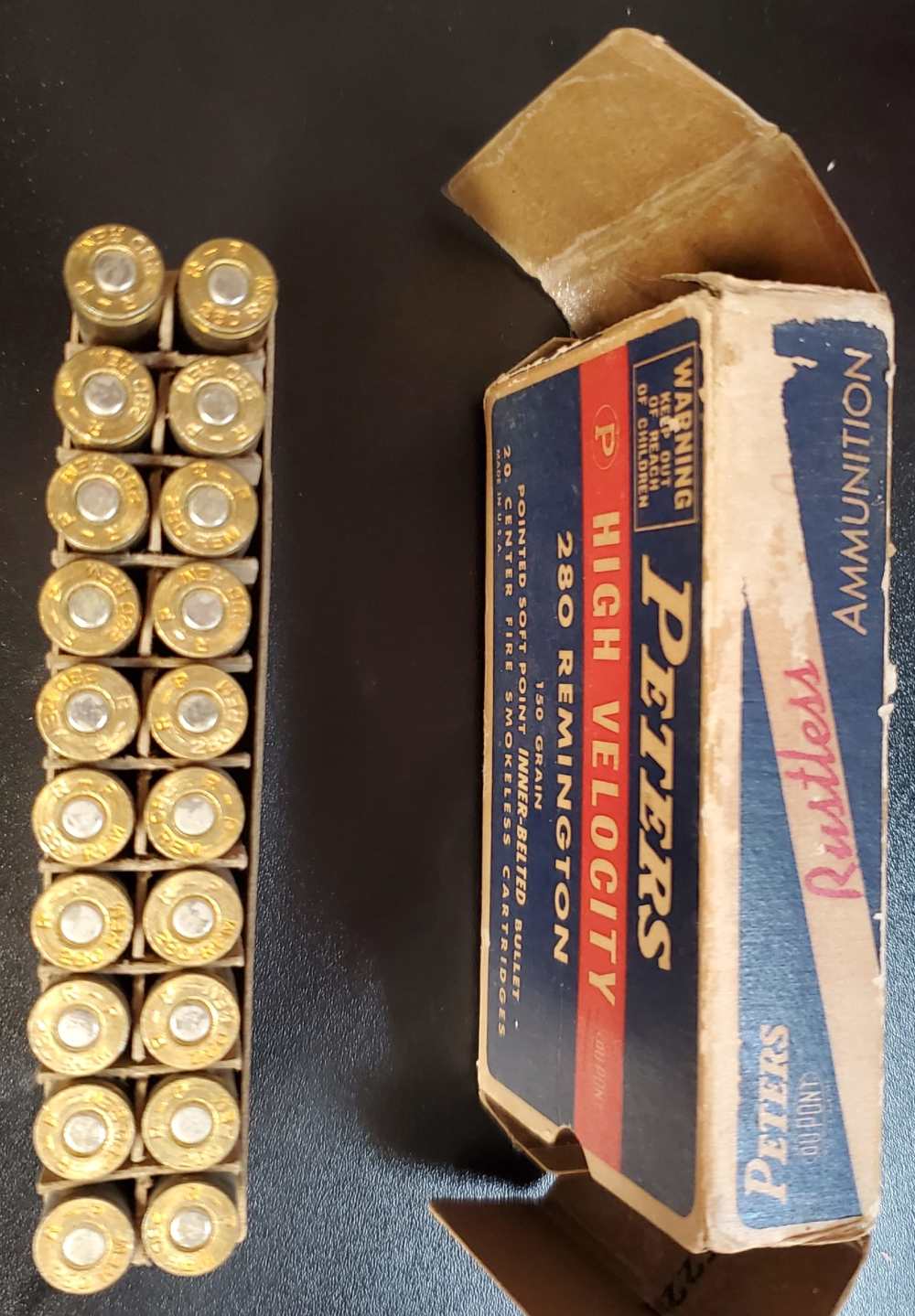 Peters .280 Remington 150gr PSP – Vintage DuPont Era – 20 rds. – Rough Box-img-0