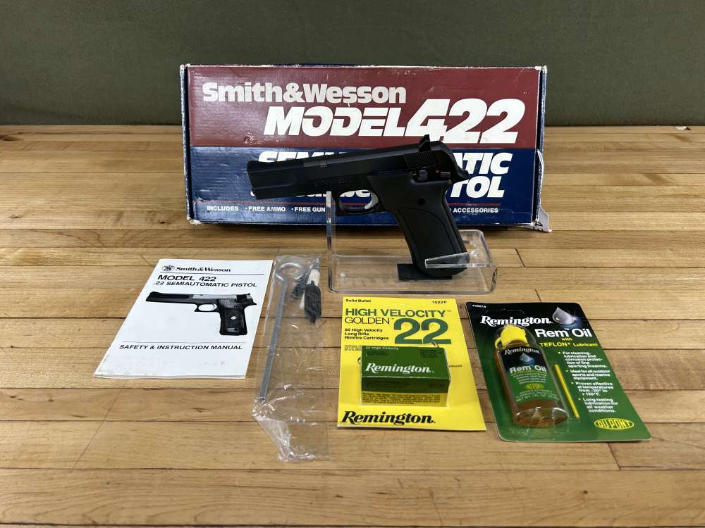 Smith & Wesson Model 422 Semi Auto Pistol .22LR Like New In Box VGC 4.5" -img-0