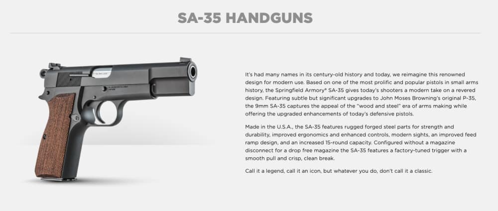 Springfield SA-35 Semi Auto Blued Walnut 9mm 4.7in 1-15Rd Mag HP9201-img-3