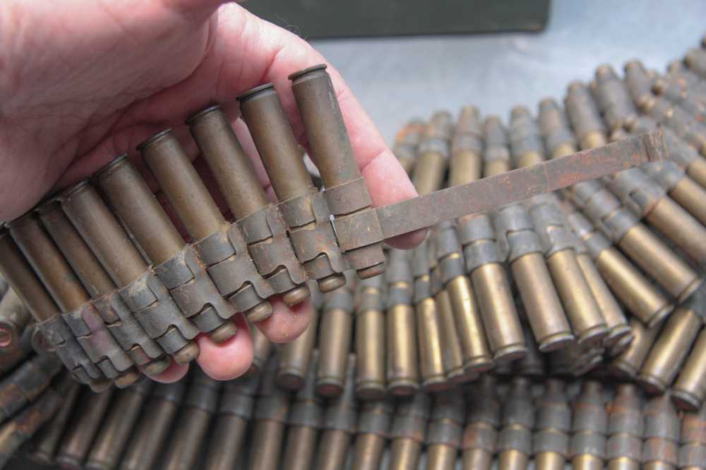.30-06 LAKE CITY BLANKS USGI LINKED ON 1919 BELT 200 ROUNDS IN AMMO CAN-img-3