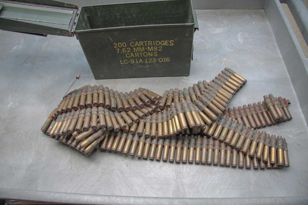 .30-06 LAKE CITY BLANKS USGI LINKED ON 1919 BELT 200 ROUNDS IN AMMO CAN-img-0