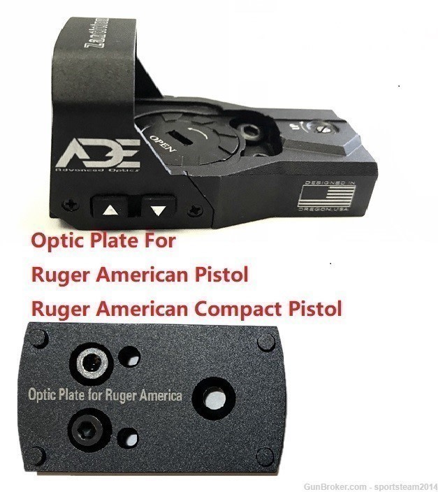ADE RD3-015 Red Dot Sight + Optic Mount Plate for Ruger American Pistol-img-0