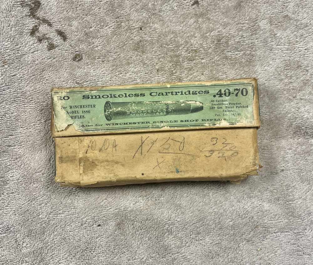 Scarce vintage box Winchester .40-70 Ammo Full Box 1907-img-0