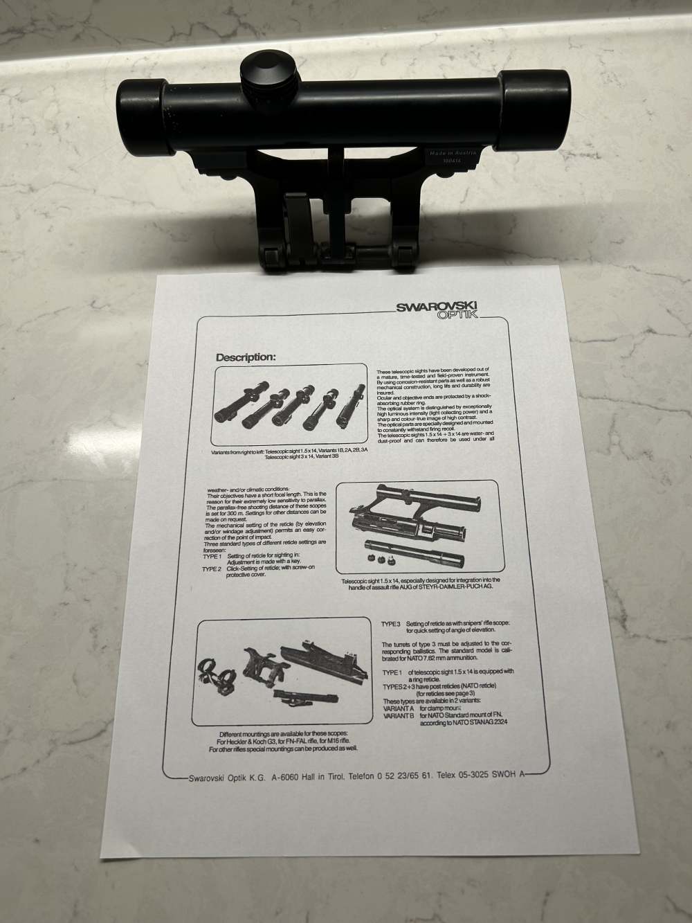 Swarovski ZF 1.5x14C2 Scope w/ SchBrichtung Mount – Military Issued - HK-img-9