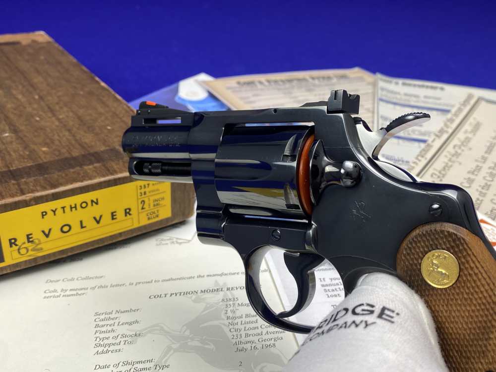 *MINT* 1968 Colt Python Royal Blue .357Mag 2.5" -COVETED EARLY 2.5" PYTHON--img-14