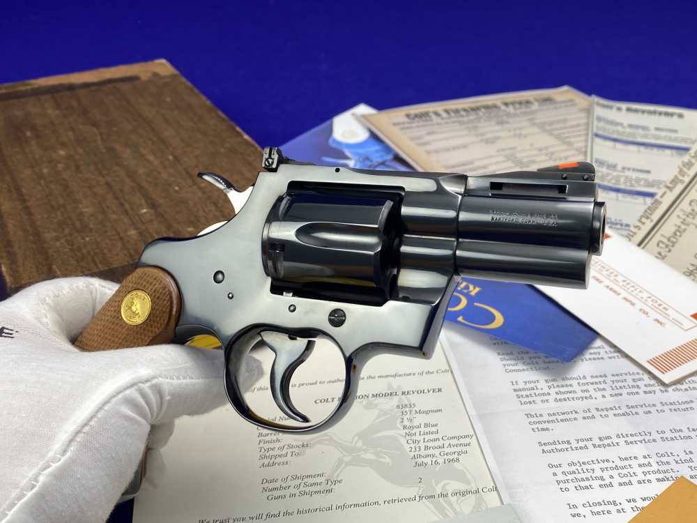 *MINT* 1968 Colt Python Royal Blue .357Mag 2.5" -COVETED EARLY 2.5" PYTHON--img-15