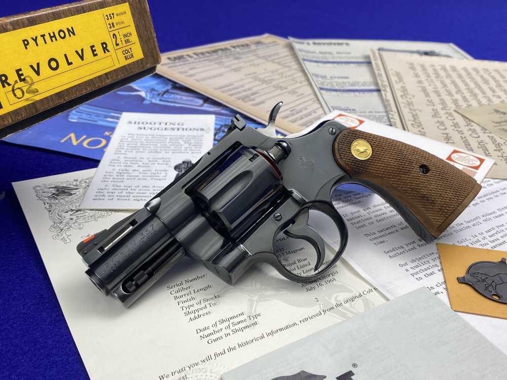 *MINT* 1968 Colt Python Royal Blue .357Mag 2.5" -COVETED EARLY 2.5" PYTHON--img-43
