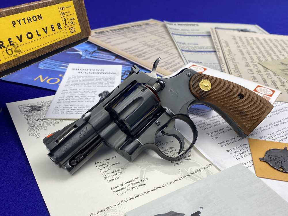 *MINT* 1968 Colt Python Royal Blue .357Mag 2.5" -COVETED EARLY 2.5" PYTHON--img-2