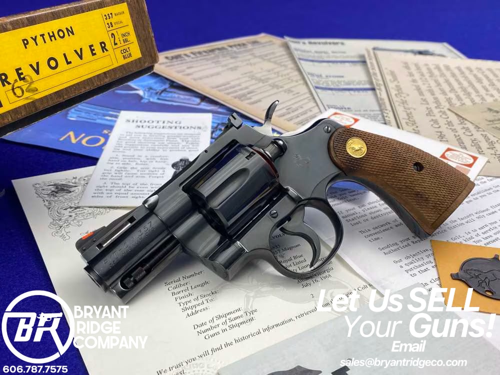 *MINT* 1968 Colt Python Royal Blue .357Mag 2.5" -COVETED EARLY 2.5" PYTHON--img-0
