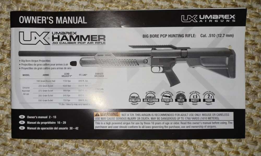 Umarex Hammer .50 Cal Big-Bore PCP Air Rifle – Compressor + Ammo-img-2