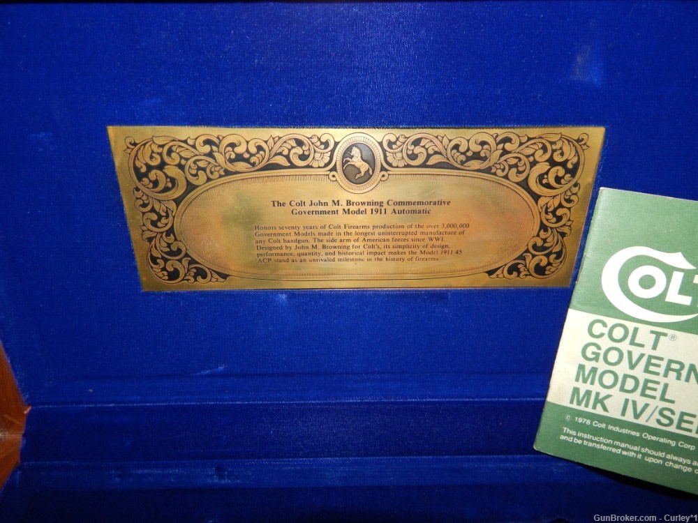 Colt John F. Browning Commemorative Display case 1911 --1 of 1000-img-8