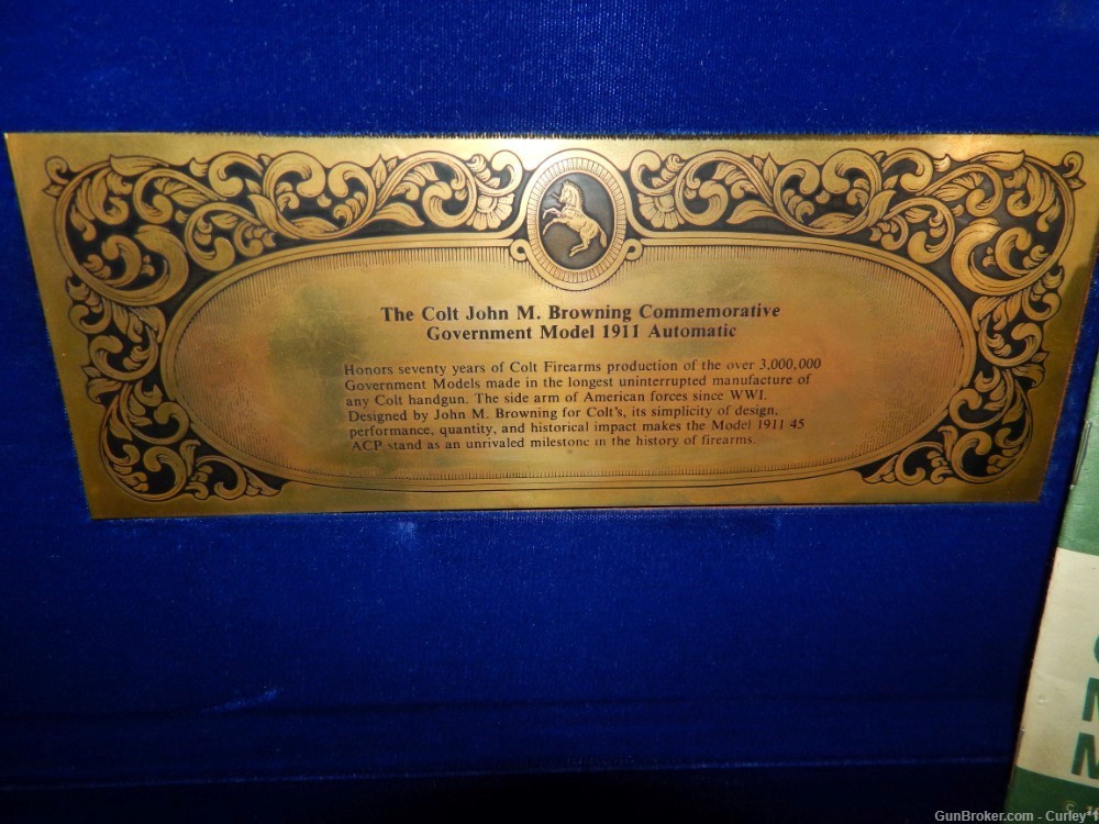Colt John F. Browning Commemorative Display case 1911 --1 of 1000-img-9