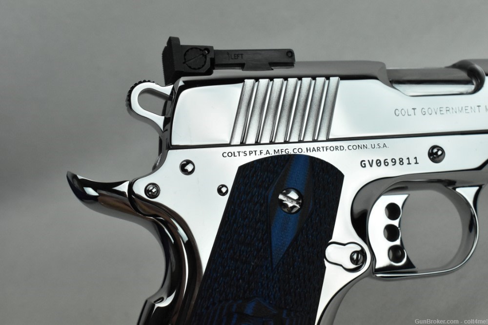 BRIGHT STAINLES Colt Gold Cup Lite Natl Match .38 SUPER Series 70 O5073GCL-img-13