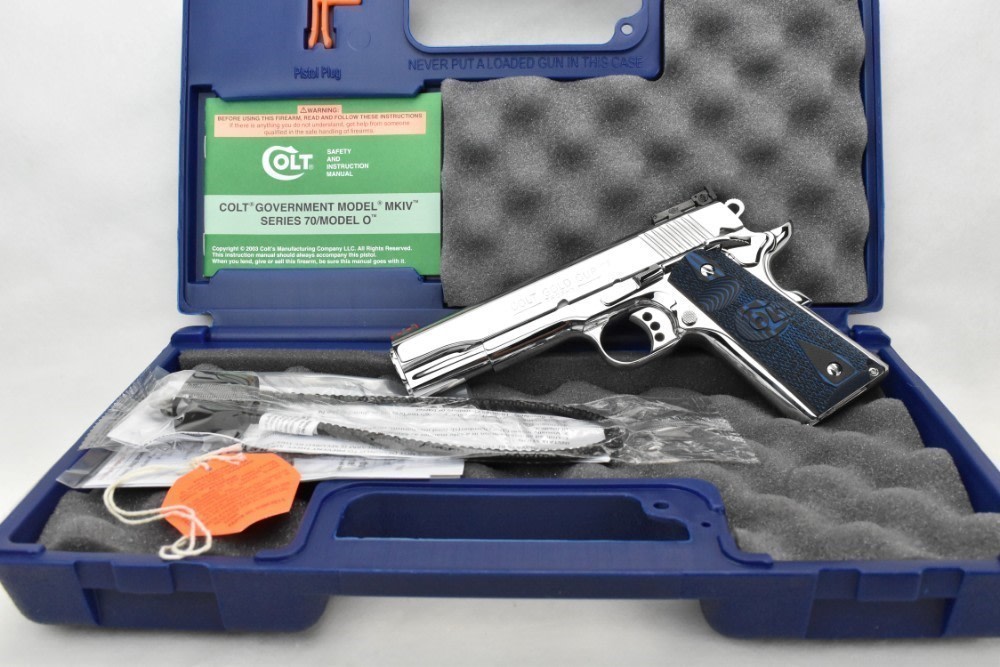 BRIGHT STAINLES Colt Gold Cup Lite Natl Match .38 SUPER Series 70 O5073GCL-img-19