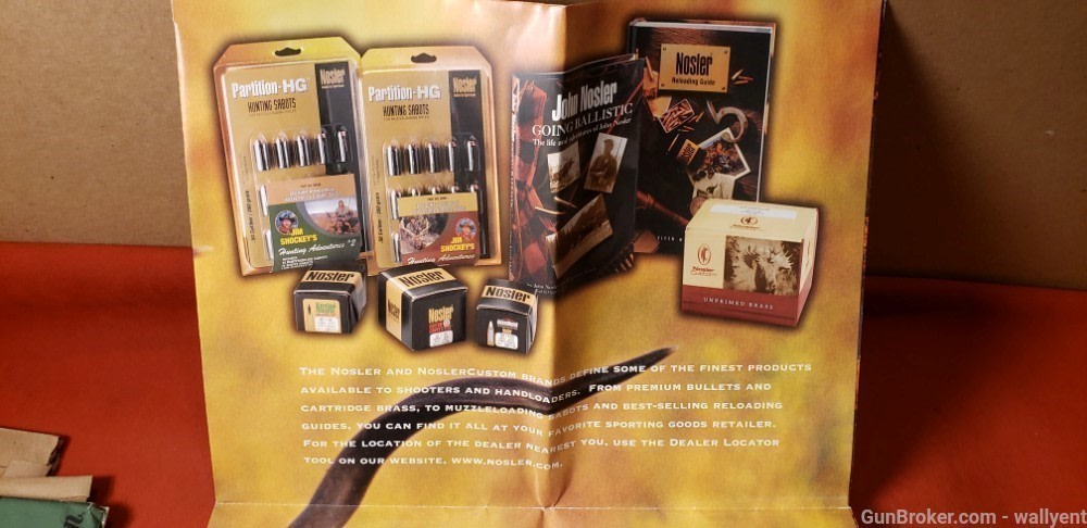 Nosler Bullet Chart for Sportsman Fold-Out Reloading  Information Brass #M7-img-2