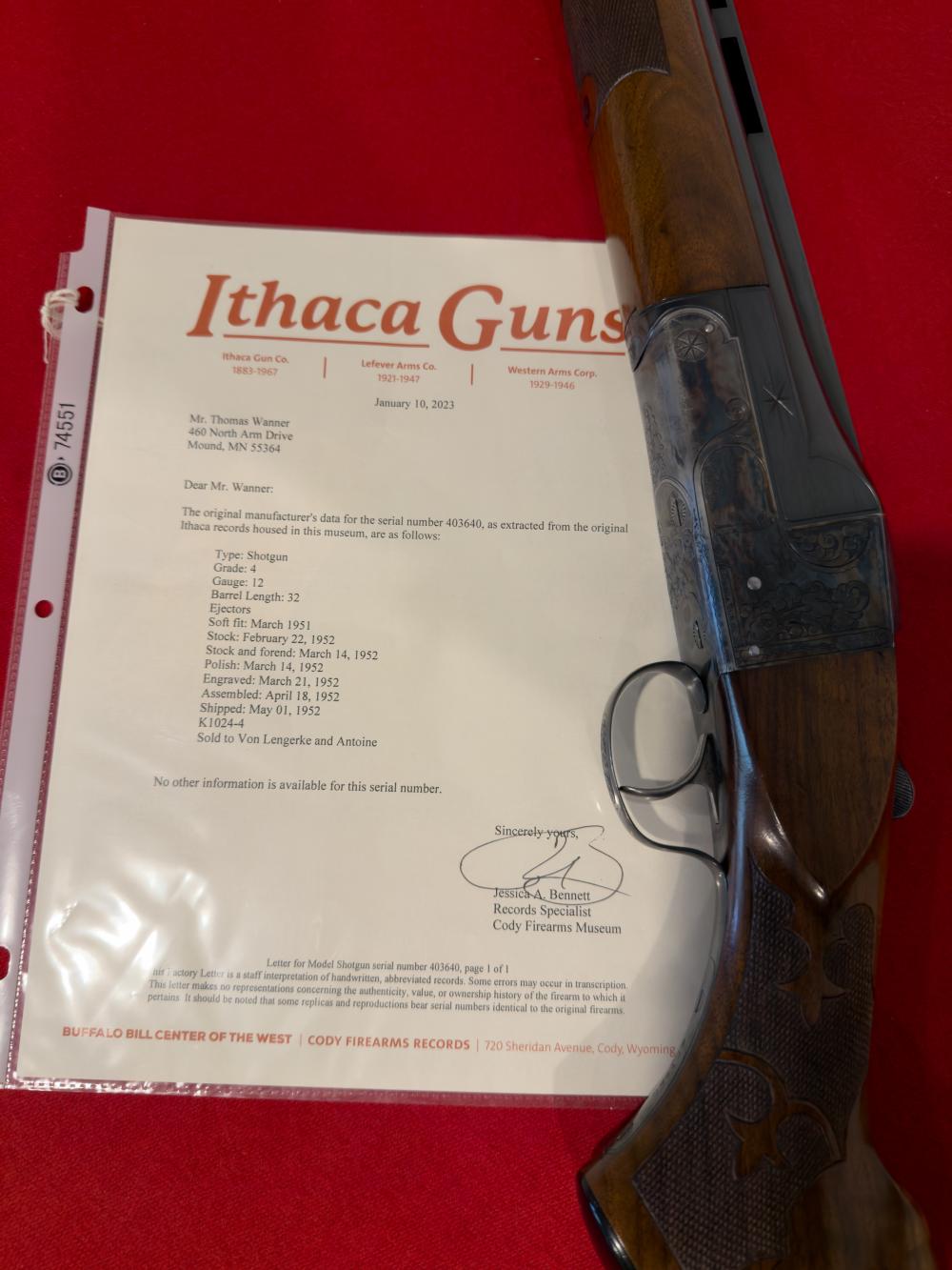 Fabulous Factory Engraved 12 GA Ithaca Grade 4E Single Barrel Trap Shotgun -img-2